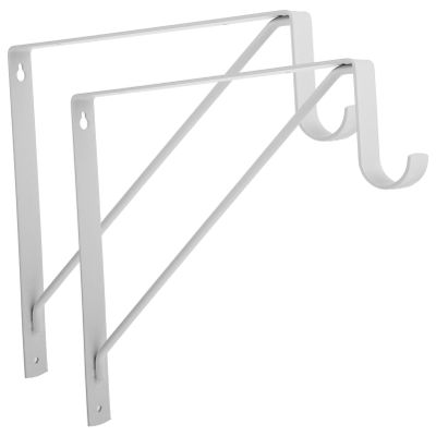Kichvoe 2pcs Wall Mounted Metal Brackets for Floating Shelves Heavy Duty Closet Rod Supports Stylish Design for Easy Installation and Use