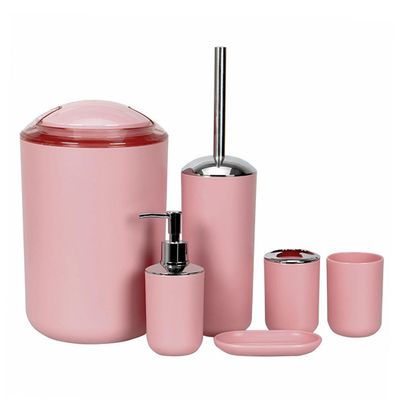 VINGAA Bathroom Accessories Sets Complete, Bathroom Accessory Set with Trash Can, Durable PP Plastic Set of 6 Bath Accessories Set, Bathroom Accessory Set, Bathroom Sets Accessories, for Bathroom