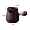  Ceramic Teapot for Boiling Hot Water Loose Leaf Tea Pot Durable with Side Handle Tea Maker Kettle for Hiking Household Picnic, Black 350ml view 2