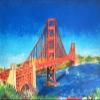 Golden Gate Bridge Drawing in Pastel and Color Pencils on Paper, Framed and Ready to Hang, 18.5x15.5 inches view 2