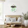 Sokomurg St Patrick's Day Wreath Sign for Front Door Shamrock Welcome Hanging Wall Sign Irish Kisses Shamrock Wishes Sign Rustic Irish Wooden Porch Decor Party Supplies Home Decorations 12inch view 4