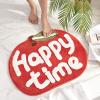 Feblilac Lovely Apple Bath Mat for Bathroom, Happy Time Soft Water Absorbent Shower Rug, Non-Slip Floor Mats, Machine Washable view 1