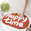Feblilac Lovely Apple Bath Mat for Bathroom, Happy Time Soft Water Absorbent Shower Rug, Non-Slip Floor Mats, Machine Washable view 2