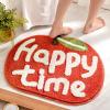 Feblilac Lovely Apple Bath Mat for Bathroom, Happy Time Soft Water Absorbent Shower Rug, Non-Slip Floor Mats, Machine Washable view 4