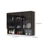LAKIQ Wall Mounted Storage Cabinet with Glass Doors Wooden Display Stand Storage Cabinet for Kitchen Dining Room Bathroom Office(Brown Glass,47.2" L x 12" W x 31.5" H) view 2