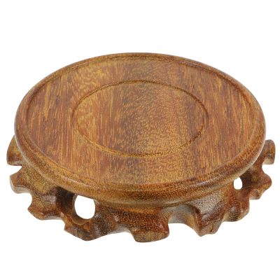 ABOOFAN Oriental Furniture Wooden Display Stand Base Lotus Pedestal Vase Base Table Lamp Teapot Base Black Catalpa Furniture Stable Home Decoration 10cm