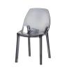 Modern Acrylic Stacking Armless Chair, Clear Dining Chairs, Modern Vanity Chair for Makeup Room, Comfortable Clear Plastic Shell Side Chairs, Ergonomic with Back Dining Chair (B) view 1