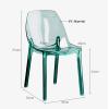 Modern Acrylic Stacking Armless Chair, Clear Dining Chairs, Modern Vanity Chair for Makeup Room, Comfortable Clear Plastic Shell Side Chairs, Ergonomic with Back Dining Chair (B) view 3