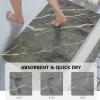 GLIWEN Bathroom Rug Mat Non Slip Quick Dry Bath Mat Washable Bathroom Floor Mats Shower Rug for Laundry Kitchen,Dark Gray Marble 1FTx38FT view 2