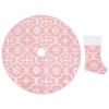 REWIS Luxury Christmas Tree Skirt with Sock Pink 4 ft Fabric Xmas Tree Skirt Christmas Tree Skirt Christmas Tree Skirt for Christmas Tree view 2