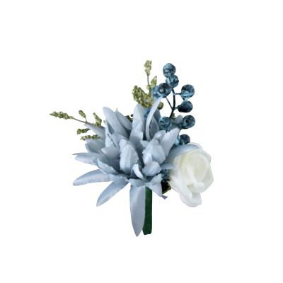 2/4/6 Pcs Dusty Blue Wrist Corsage and Boutonniere Set for Wedding, Artificial Flower Wrist Bracelets Handmade Silk Flower for Wedding Flowers Accessories Prom Suit Decorations(4Pcs Corsage Flower)