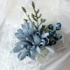 2/4/6 Pcs Dusty Blue Wrist Corsage and Boutonniere Set for Wedding, Artificial Flower Wrist Bracelets Handmade Silk Flower for Wedding Flowers Accessories Prom Suit Decorations(4Pcs Corsage Flower) view 3