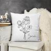 Customized Birth Flower Pillow Cover with Name, Personalized Bridesmaid Gift, Velvet Pillow Covers 24"x24", Floral Throw Pillow Covers for Couch Or Bed, FEB_Iris, Violet view 3