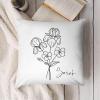 Customized Birth Flower Pillow Cover with Name, Personalized Bridesmaid Gift, Velvet Pillow Covers 24"x24", Floral Throw Pillow Covers for Couch Or Bed, FEB_Iris, Violet view 4