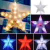 HATLEUES Christmas Star Tree Topper with LED Light - IP65 Waterproof Glowing 3D Star Holiday Ornament - Multicolor view 2