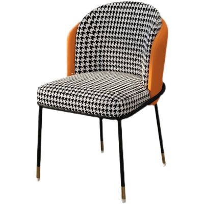 RUANLOV Mid-Century Modern Kitchen Chairs, Silla Simple Moderna para El Hogar Comercial Del Hotel, Silla De Comedor NRdica, Silla y Taburete De Tela De Cuero Suave De Hierro Forjado (A)