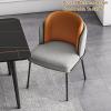 RUANLOV Mid-Century Modern Kitchen Chairs, Silla Simple Moderna para El Hogar Comercial Del Hotel, Silla De Comedor NRdica, Silla y Taburete De Tela De Cuero Suave De Hierro Forjado (A) view 3