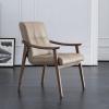 RUANLOV Modern Upholstered Dining Room Chairs, Solid Wood Chair with Backrest, Designer Dining Chair, with Armrests, Mortise and Tenon, Microfiber Leather, Casual, Open Back Home DCor (A) view 1