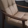 RUANLOV Modern Upholstered Dining Room Chairs, Solid Wood Chair with Backrest, Designer Dining Chair, with Armrests, Mortise and Tenon, Microfiber Leather, Casual, Open Back Home DCor (A) view 3