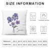 Custom Birth Flower Throw Pillow Cover with Name Soft Velvet Decorative 24"x24" Cushion Cases Personalized Birth Month Flower Gift for Her, FEB_Iris, Violet view 2