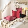 AmHoo Pack of 2 Linen Pillow Covers with Tassels Fringed Decorative Rustic Natural Throw Pillowcase Cushion for Couch Sofa Bedroom 16 x 16-Inch Dusty Rose view 4