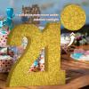 21st Birthday Decorations for Men and Women,21st Anniversary Decorations,Gold Glitter 21st Birthday Party Centerpieces for Table Decorations,21 Table Topper Decor view 3