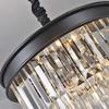 E14 American Creative Simple Light Luxury Chandelier,Living Room Dining Entrance Bedroom Children's Room Bedroom Lig,Black Industrial Style Round K9 Long Strip Crystal Chandelier-Black. 45 * 28cm ,pen view 2