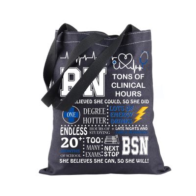 Registered Nurse Tote Bag Nurse Survival Kit Gift RN Shopping Bag for RN Graduation Gift (RN)