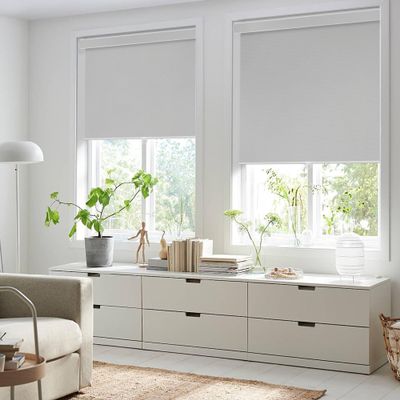 Didoya Blinds for Indoor Windows, Cordless Roller Shades with Casseteet Valance 100% Blackout Thermal Insulation Energy Saving Shades for Home Office Door,Gray 32" W x 48" H
