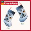 KoNsev Snowy Owl Eyes Christmas Stockings,18inches Large Stocking Personalized Xmas Hanging Stocking Decorations view 2
