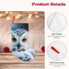 KoNsev Snowy Owl Eyes Christmas Stockings,18inches Large Stocking Personalized Xmas Hanging Stocking Decorations view 4