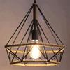 Hemp Rope Diamond Chandelier E27 1- Lamp Retro Simple Metal Pendent Lamp - Iron Ceiling Hanging Light Living Room Dining Bar Home Decoration Lighting Lamp,Pendant view 2