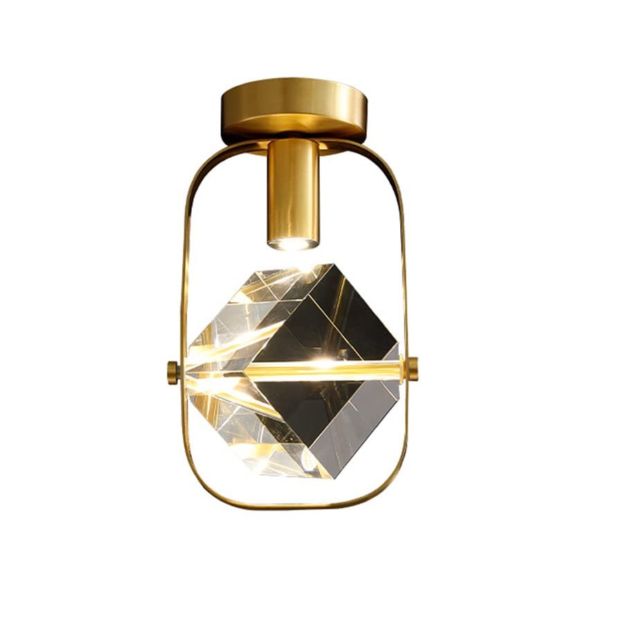 SteFik Modern LED Crystal Ceiling Lamp for Living Room Aisle Porch Square Crystal Ceiling Light Design Home Indoor Decoration Chandelier Lighting Fixture Interesting Life,Pendant