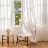 Aimnid Blinds White Linen Textured Sheer Curtains 102 Inches Long 2 Panel Sets, Semi Sheer Drapes Curtains for Living Room, Light Filtering Pinch Pleated Window Treatment, (25Wx102H) x2 view 4