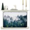 Green Summer Forest Fireplace Cover Decorative, Magnetic Fireplace Cover Indoor Fireplace Blanket Insulation Fireplace Draft Stopper Save Energy Fog Natural Scenery Ombre Texture 36" Wx27 H view 1
