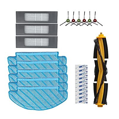GRASKY / Fit for ECOVACS DEEBOT OZMO T8 AIVI Vacuum Cleaner Accessories Main Side Brush Dust Bag Hepa Filter Mop Pro Cloth Robot Spare Parts (Color : Burgundy)