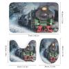 FBMLBRB Brebasf Watercolor Old Steam Train 4 Pcs Waterproof Shower Curtain Set,Abstract Oil Painting Winter Forest Antique Steam Train with Waterproof Toilet Cover Shower Mat Rugs view 3