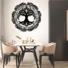 Tree of Life Metal Wall Art, Metal Tree Wall Art, Tree of Life Wall Art, Tree of Life Wall Decor, Metal Tree Decoration, Large Round Tree Sign, Tree Silhouette, Living Room Bedroom Decor (18"x 18"| 47x47cm, Black) view 2