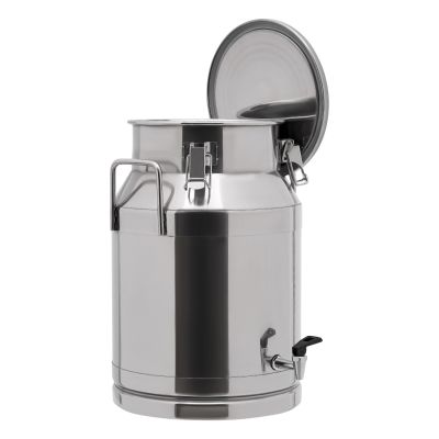 12~60L Heavy-duty 201 Stainless Steel Milk Can with Drip-free Spigot, Water Beverage Drink Dispenser Milk Pail Bucket for Milk Wine Oil (20L)