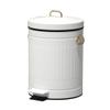 Kitchen Trash Can Light Luxury Retro Stainless Steel Trash Can Home Living Room Kitchen Bedroom Bathroom Nordic Style with Cover Foot-operated Trash Can Office Wastebasket ( Color : White , Size : 5L view 1