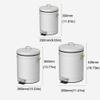 Kitchen Trash Can Light Luxury Retro Stainless Steel Trash Can Home Living Room Kitchen Bedroom Bathroom Nordic Style with Cover Foot-operated Trash Can Office Wastebasket ( Color : White , Size : 5L view 2