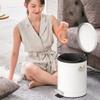 Kitchen Trash Can Light Luxury Retro Stainless Steel Trash Can Home Living Room Kitchen Bedroom Bathroom Nordic Style with Cover Foot-operated Trash Can Office Wastebasket ( Color : White , Size : 5L view 3