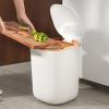Kitchen Trash Can Trash Can Living Room Bedroom Wastebasket Kitchen Toilet Bathroom with Lid Indoor Trash Can Office Wastebasket (Color : A, Size : Small) view 3