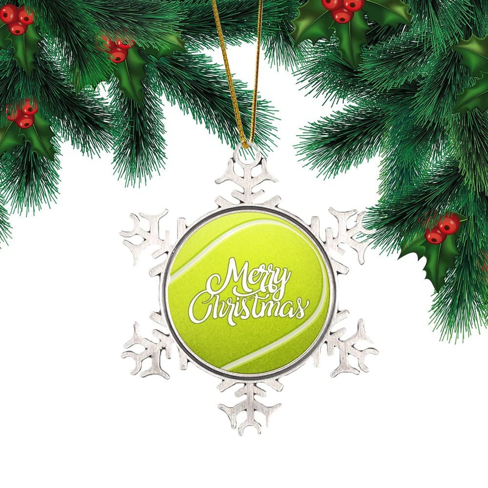 DOREENABE Christmas Ornaments Tennis Decorations Ornament Keepsake Holiday Present Tennis Ball Merry Christmas Snowflakes Ornaments Personalized Christmas Ornaments