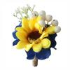 2/4/6 PCS Artificial Sunflower Wrist Corsage and Boutonniere Set Artificial Sunflower Boutonniere Corsage Wristlet with Berries Silk Corsage Wristband Flower Decor for Wedding(4Pcs Corsage Flower) view 1