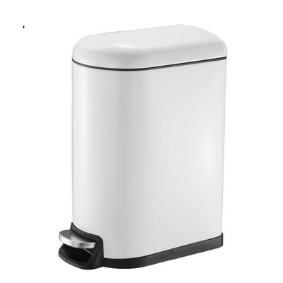 LUNIZ Kitchen Trash Can Indoor Gap Rectangular Stainless Steel Trash Can with Lid Household Living Room Bedroom Bathroom Stainless Steel Foot-Operated Trash Can Office Wastebasket (Size : 10L)
