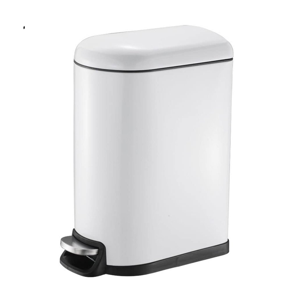 LUNIZ Kitchen Trash Can Indoor Gap Rectangular Stainless Steel Trash Can with Lid Household Living Room Bedroom Bathroom Stainless Steel Foot-Operated Trash Can Office Wastebasket (Size : 10L)