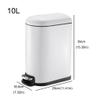 LUNIZ Kitchen Trash Can Indoor Gap Rectangular Stainless Steel Trash Can with Lid Household Living Room Bedroom Bathroom Stainless Steel Foot-Operated Trash Can Office Wastebasket (Size : 10L) view 2