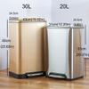 Kitchen Trash Can Super large capacity stainless steel foot-operated trash can office living room bedroom kitchen bathroom trash can with lid 20L/30L Office Wastebasket ( Color : Silver , Size : 30L ) view 2