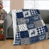 Custom Blanket with Name Text,Personalized Patchwork Deer Soft Fleece Blankets Tapestry for Baby Gifts 40X50inch view 2